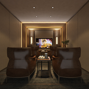 new chinese style video room home theater 3d model