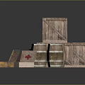 Wooden Storage Boxes And Barrels With Open Small Boxes For Household Items