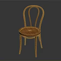 Natural Wood Leisure Chair with Curved Backrest Round Seat and Slender Legs Modern Design