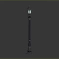 Classical Street Lamp With Decorative Pole And Glass Lantern Shade