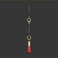 Stylish Pink Ring Fashion Accessory With Gold Chain And Red Pendant Decorative Design