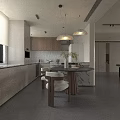 Modern Living And Dining Room With Beige Sofa Coffee Table Wooden Accent Wall And Rug