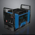 Black and Blue Atomic Power Generator With Control Panel And Handles