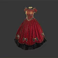 Elegant Red Princess Style Dress With Short Sleeves And Heart Shaped Decorations