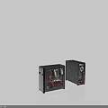 Transparent Side Panel Computer Case Revealing Internal Components RGB Lighting and Power Supply Interface