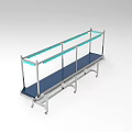 Industrial Conveyor Equipment with Metal Frame Blue Belt and Wheels for Factory Material Handling