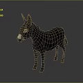 Realistic Black Donkey Standing Isolated On Gray Background With Full Body View 3d model