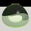Modern Ceiling Light With Black And White Design And Textured White Shade