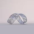 Modern Silver Garden Ornament With Intertwined Metal Bands And Grid Pattern