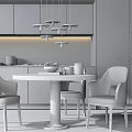 Modern Dining Table and Chair Combination 3d model