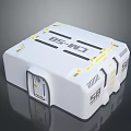 White CM58 Storage Box With Yellow Details For Home Electronic Accessories Organizing