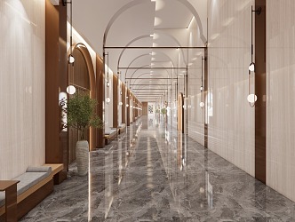 Hotel Entrance Aisle Hotel Passage Ballroom Aisle 3d model