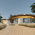 Modern Architecture Curve Building Curve Sales Department Curve Commercial Restaurant Bookstore Rural Architecture Exhibition Center 3d model