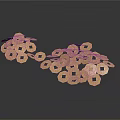 Golden Geometric Abstract Sculpture Pieces With Hollow Hexagon And Circle Shapes