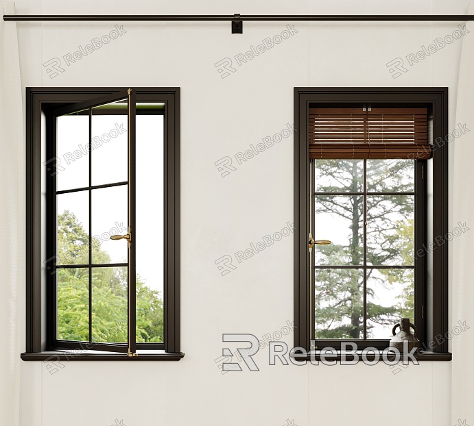 Jane European window retro window casement window sill roller shutter curtain model