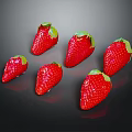 Fresh Juicy Red Strawberries With Green Leaves Arranged On Black Background