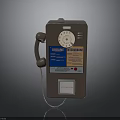 Vintage Public Telephone With Rotary Dial Handset And Urbania International Labels