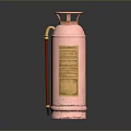 Elegant Pink Perfume Bottle With Gold Label Red Handle And Transparent Body