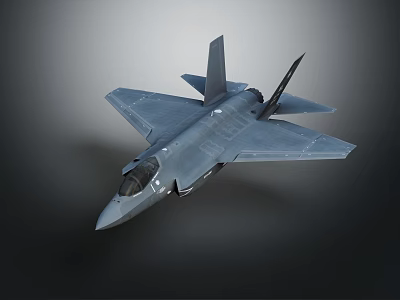Modern Stealth Fighter Jet With Gray Sleek Design And Advanced Military Features 3d model