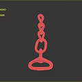 Rusty Iron Chain and Hook Metal Hardware Tool with Durable Structure