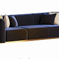 Modern in-line three-seat sofa 3d model