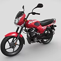 Red Motorcycle with Black Seat Wheels and Classic Design Features