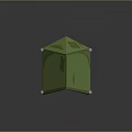Kids Green Triangular Playhouse Furniture with Wooden Pole Support and White Base Feet