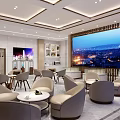 Modern Luxury Real Estate Sales Office With Property Sand Table And Elegant Reception Area