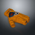 Orange Three Finger Gloves With Decorative Patch For Daily Household Use 3d model