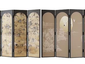 new chinese style screen 3d model