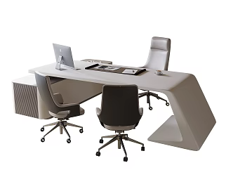 Modern Office Desk and Chair Boss Office Desk and Chair Office Chair 3d model