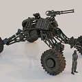 Advanced Mars Rover Mechanical Structure With Large Tires And Scientific Gear