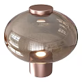 Modern Rose Gold Table Lamp With Spherical Reflective Lampshade And Metallic Base 3d model