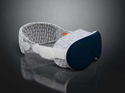Electronic Eye Massager With Patterned Strap Dark Lens And Control Button Design 3d model