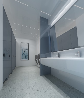 modern public toilet 3d model