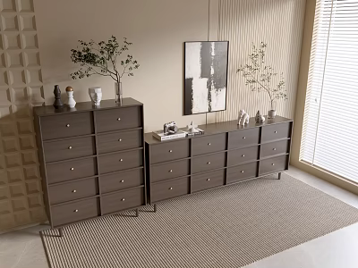 Modern Black Cabinet Side Cabinet Bucket Cabinet Low Cabinet Whole Cabinet Side Cabinet Balcony Cabinet Locker Entrance Cabinet 3d model