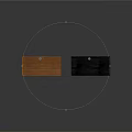 Two Office Desks With Wooden And Black Surfaces In Modern Simple Style