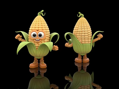 Adorable Anthropomorphic Balloons With Smiling Faces And Brown Shoes On Black Background 3d model