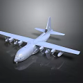 Large Aerospace Transport Aircraft With Four Propellers And Gray Fuselage