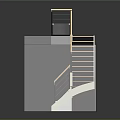 Spiral Staircase Architectural Model With Steps Handrail And Clear Structure