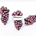 Fresh Ripe Purple Grapes Bunch of Juicy Fruits on White Background