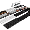 Wired and Wireless Computer Keyboards with Various Designs and Styles Displayed 3d model