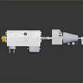 Large White Industrial Machine Featuring Cylindrical And Conical Connected Mechanical Components 3d model