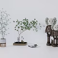 Modern Minimalist Decorative Ornament Set With Potted Plants Figurine Ornaments And Small Tray Items