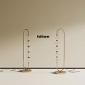 Modern Golden Floor Lamp With Transparent Glass Shades And Circular Base Design