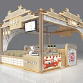 Traditional Chinese Style Mall Shop with Wooden Structure Food Display and Cashier Counter