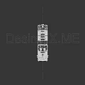 Blue Heavy Duty Truck with Roof Warning Lights HH1 Marking and Multiple Windows