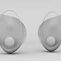 Pair of Modern Wall Decor with Marble Base Metal Ring and Golden Sphere