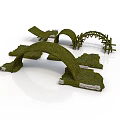 Grass Covered Arch Structures With Wooden Frames And Stone Bases