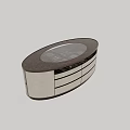 Modern Round Jewelry Cabinet With Wooden Frame And Storage Drawers For Accessories